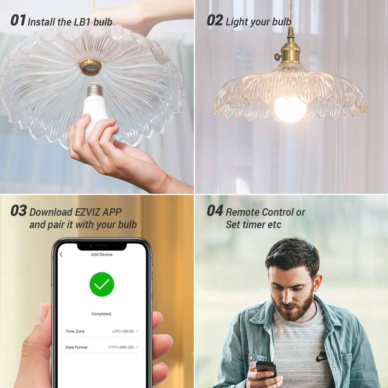 EZVIZ LB1 White – Ampoule LED Wi-Fi Intelligente - Image 4